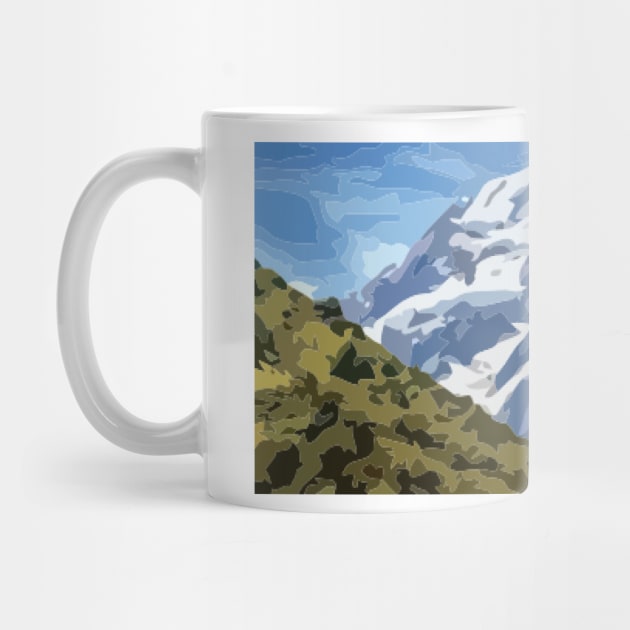 Mt Cook Summit Digital Painting by gktb